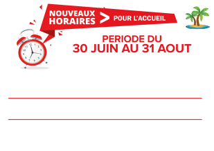 Horaires d'ouverture d'été