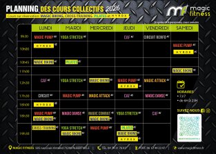 Planning de cours MAGIC FITNESS